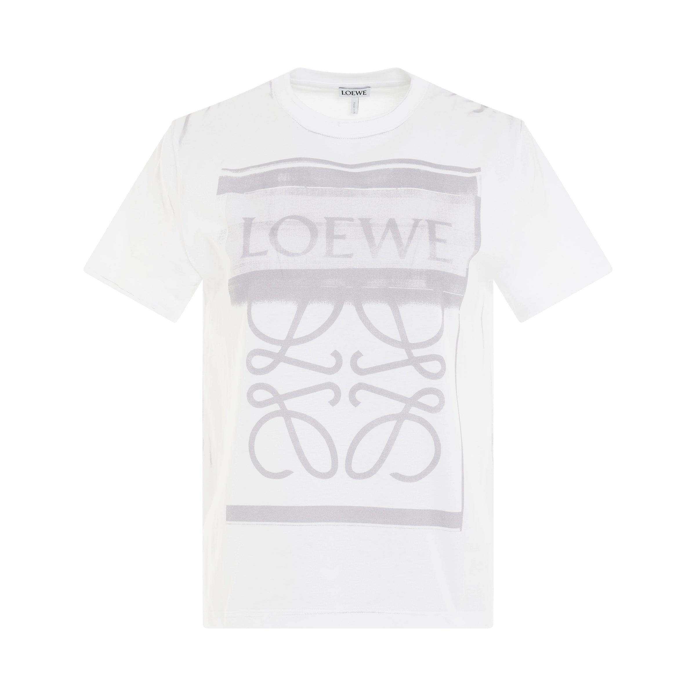 Logo Anagram Print T-Shirt in White/Grey