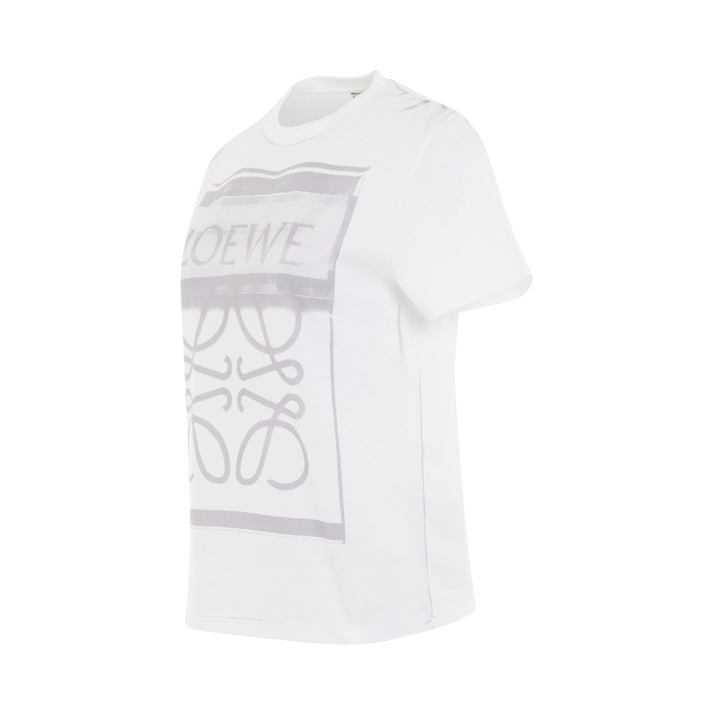 Logo Anagram Print T-Shirt in White/Grey