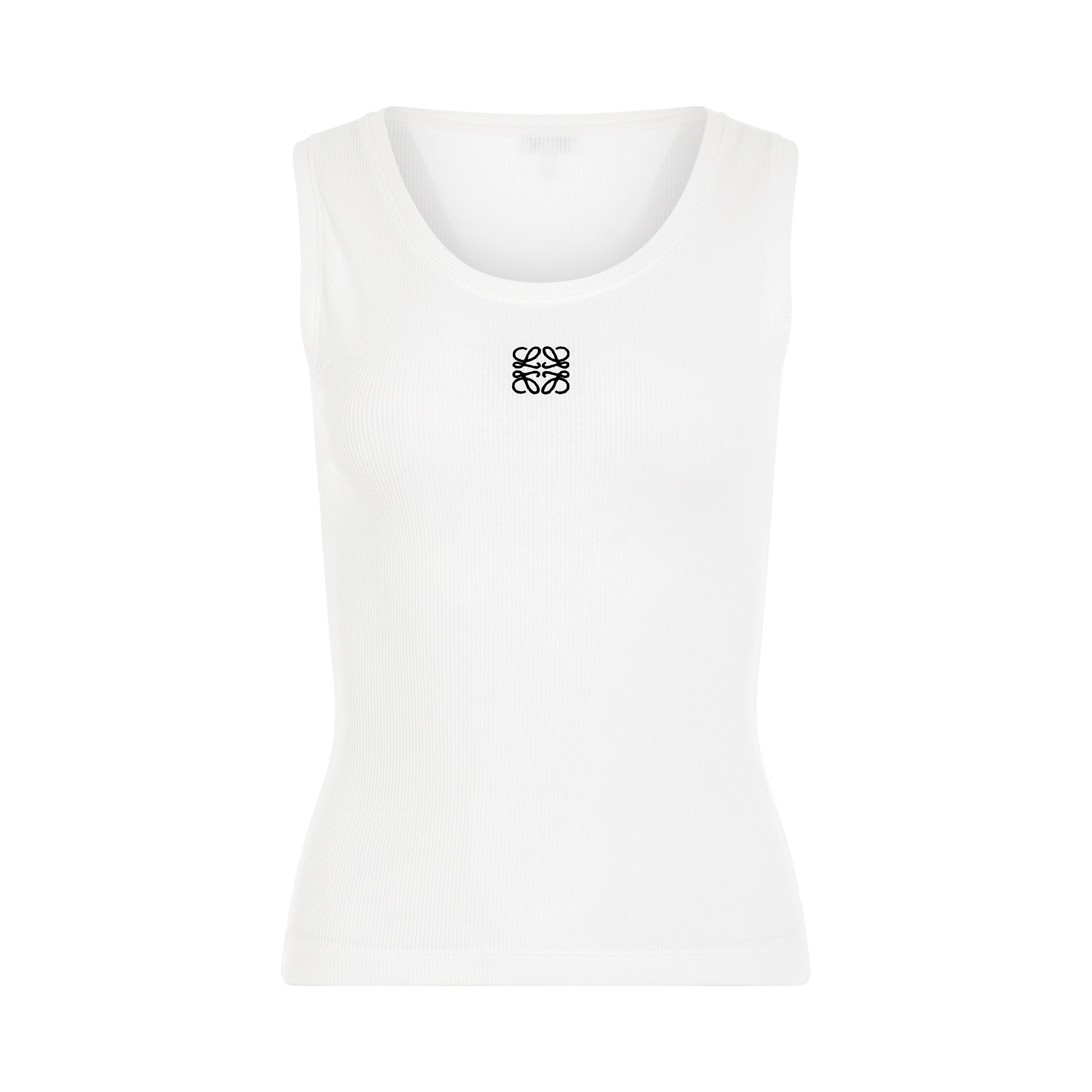 Anagram Embroidered Tank Top in White