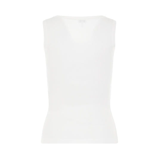 Anagram Embroidered Tank Top in White