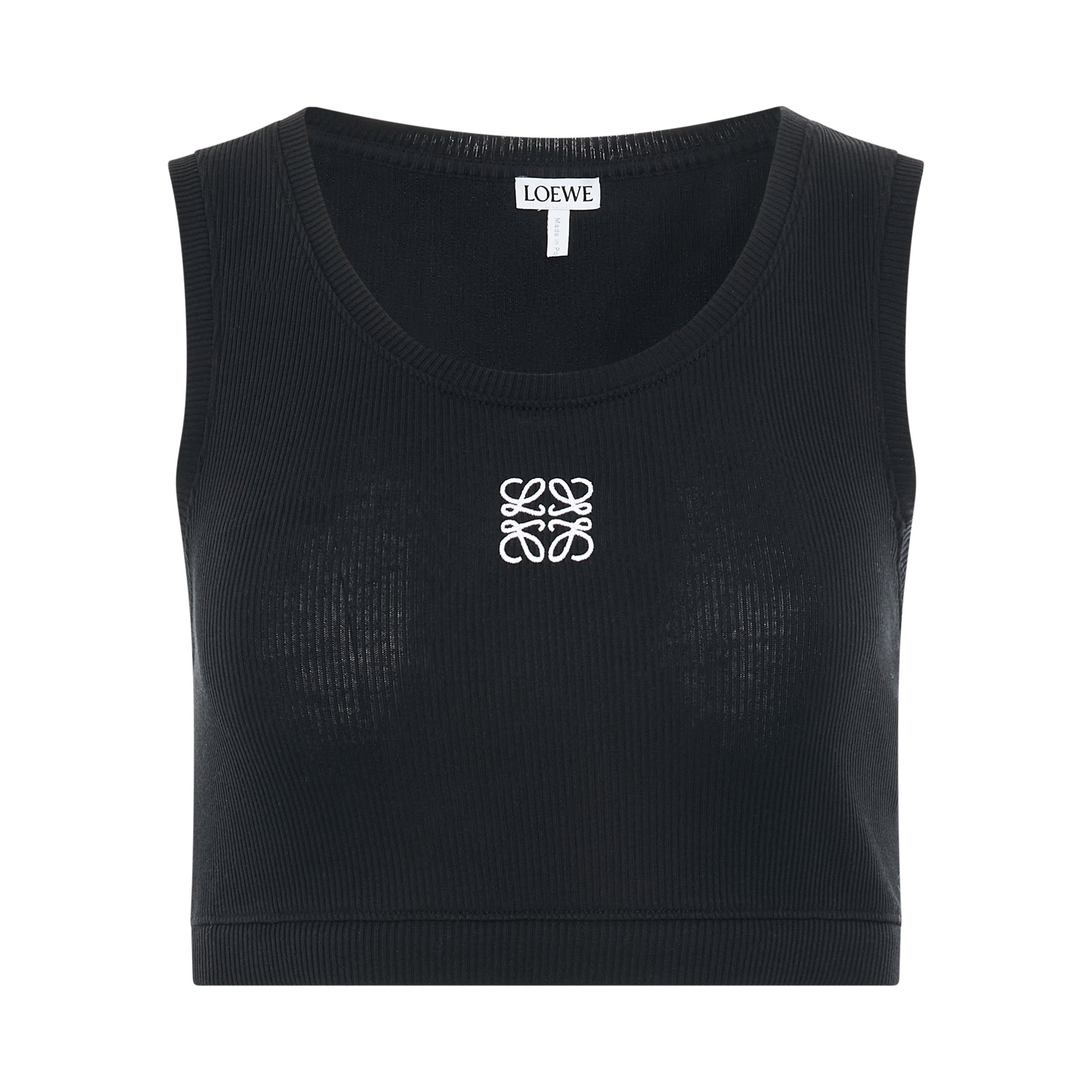 Anagram Cropepd Tank Top in Black