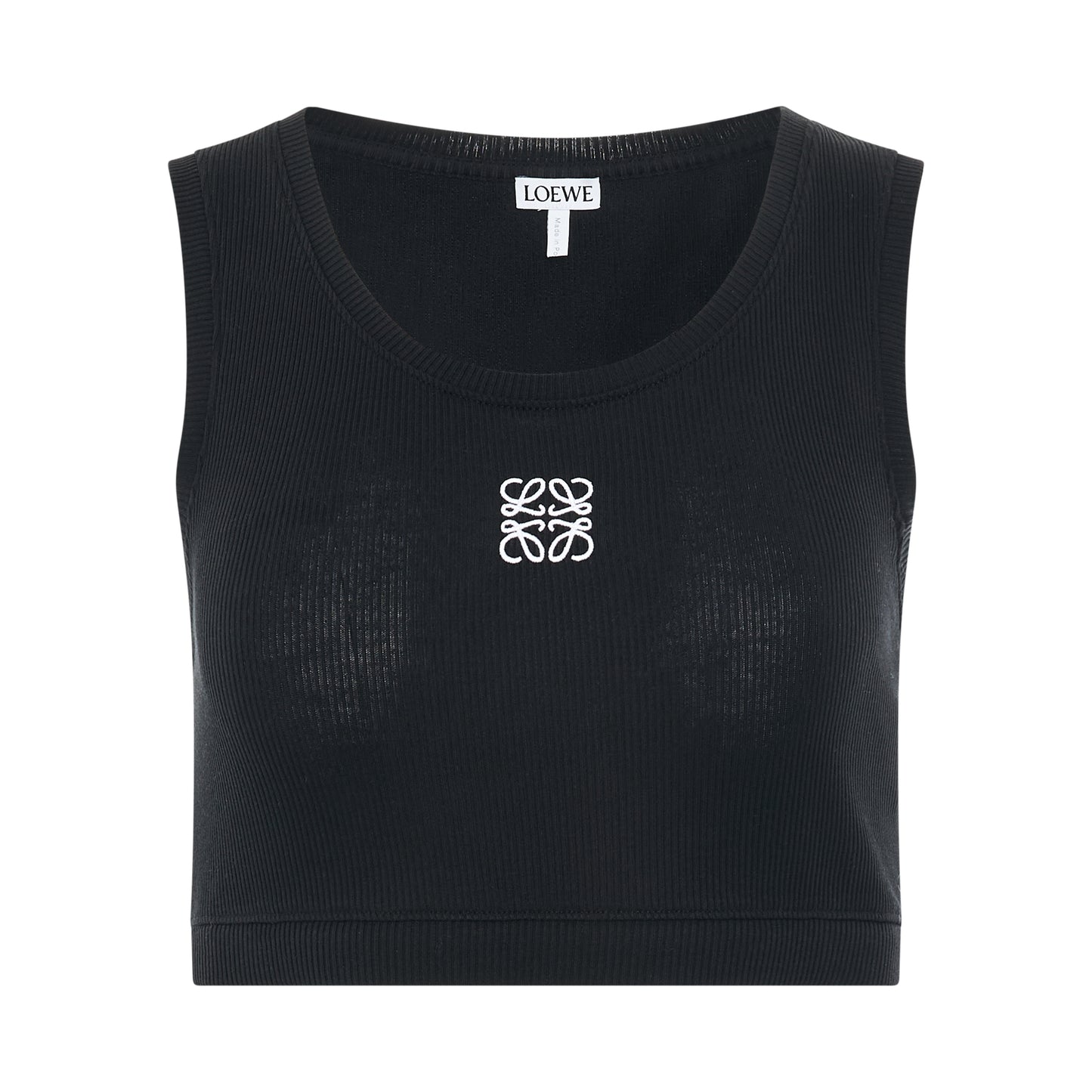 Anagram Cropepd Tank Top in Black