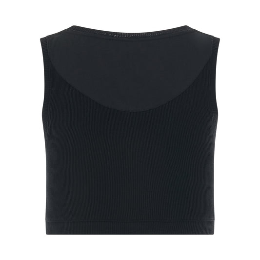 Anagram Cropepd Tank Top in Black