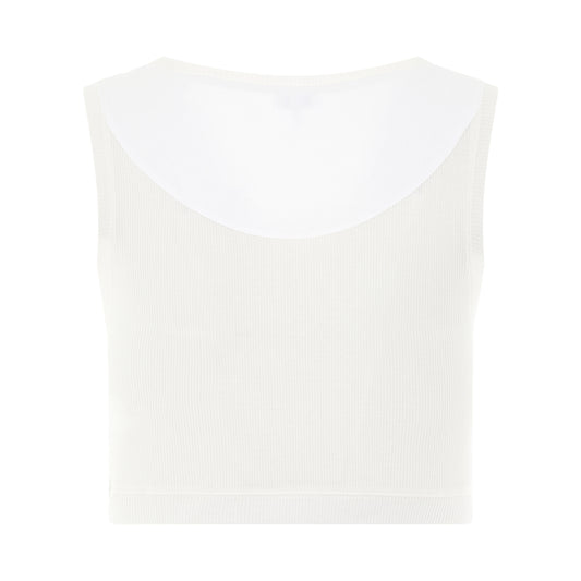 Anagram Cropped Tank Top in White