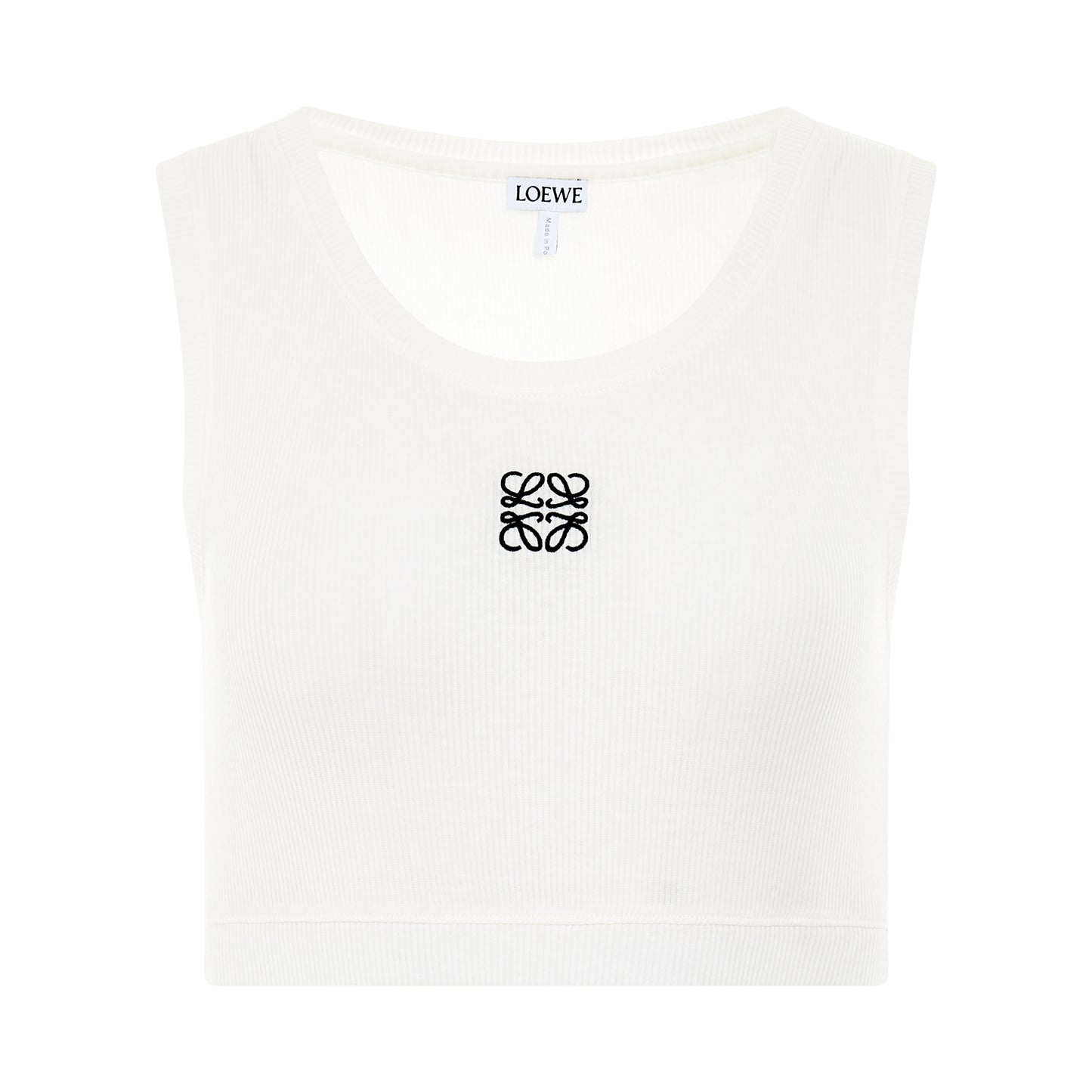 Anagram Cropped Tank Top in White