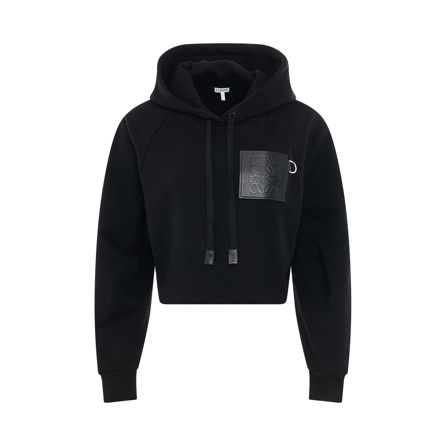 Cropped Anagram Hoodie in Black