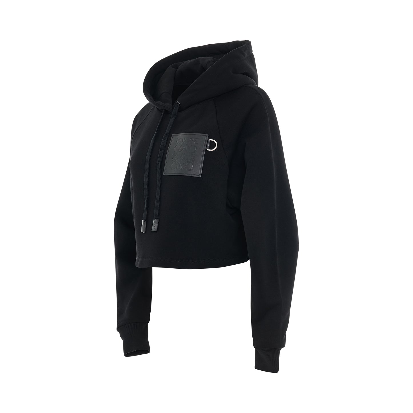 Cropped Anagram Hoodie in Black