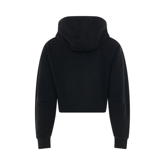 Cropped Anagram Hoodie in Black