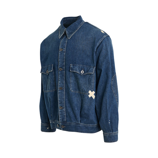 Classic Denim Jacket in Greencast Indigo