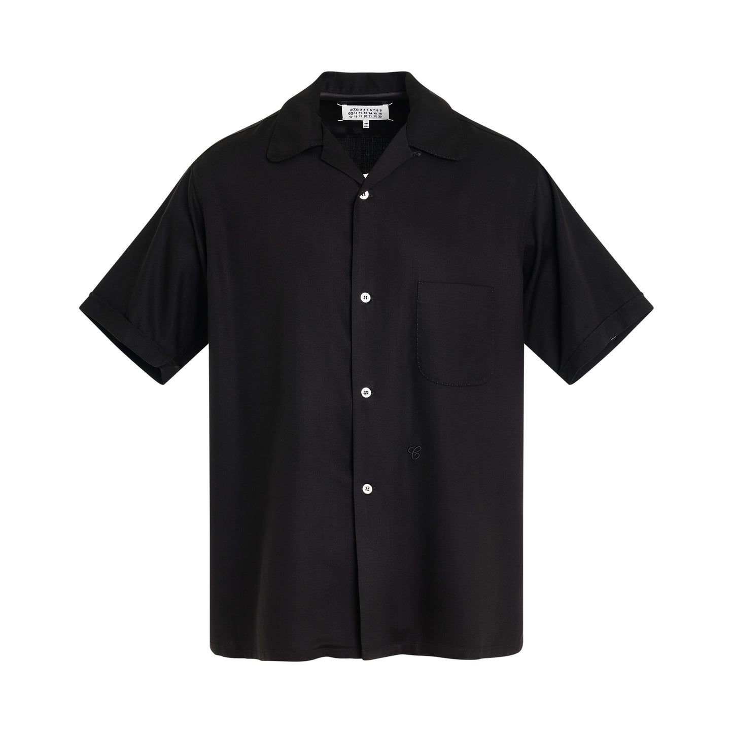 Light Rayon Short-Sleeved Shirt in Black