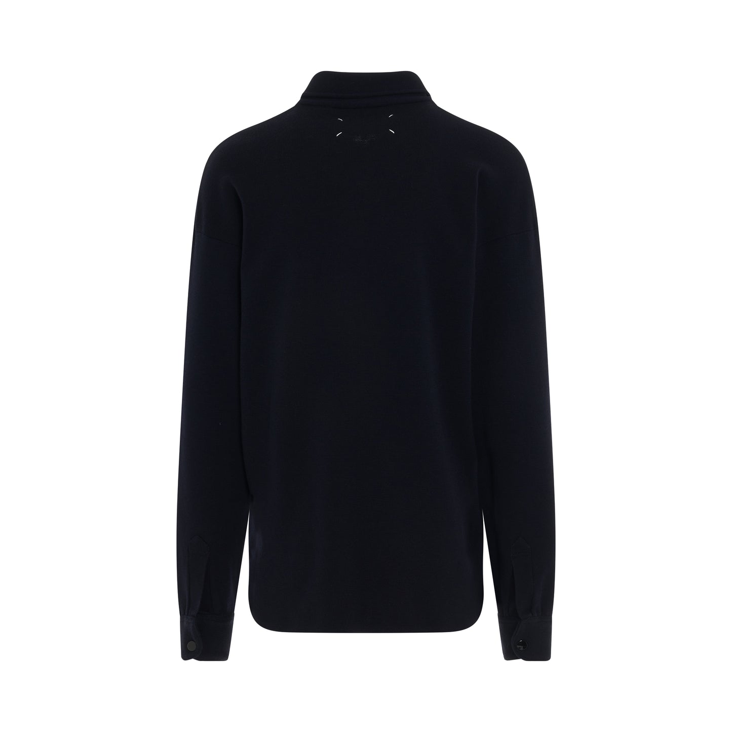 Long Sleeve Polo Shirt in Dark Blue