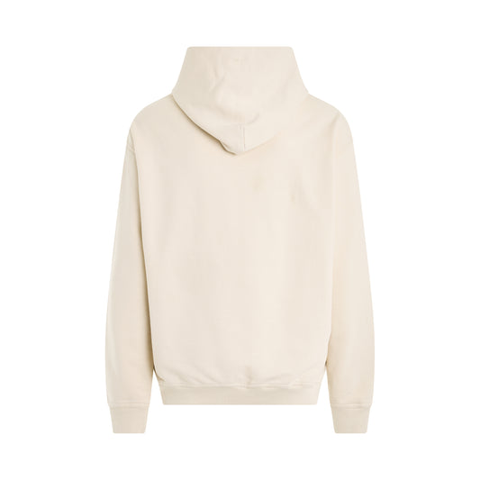 Upside Down Logo Hoodie in Beige