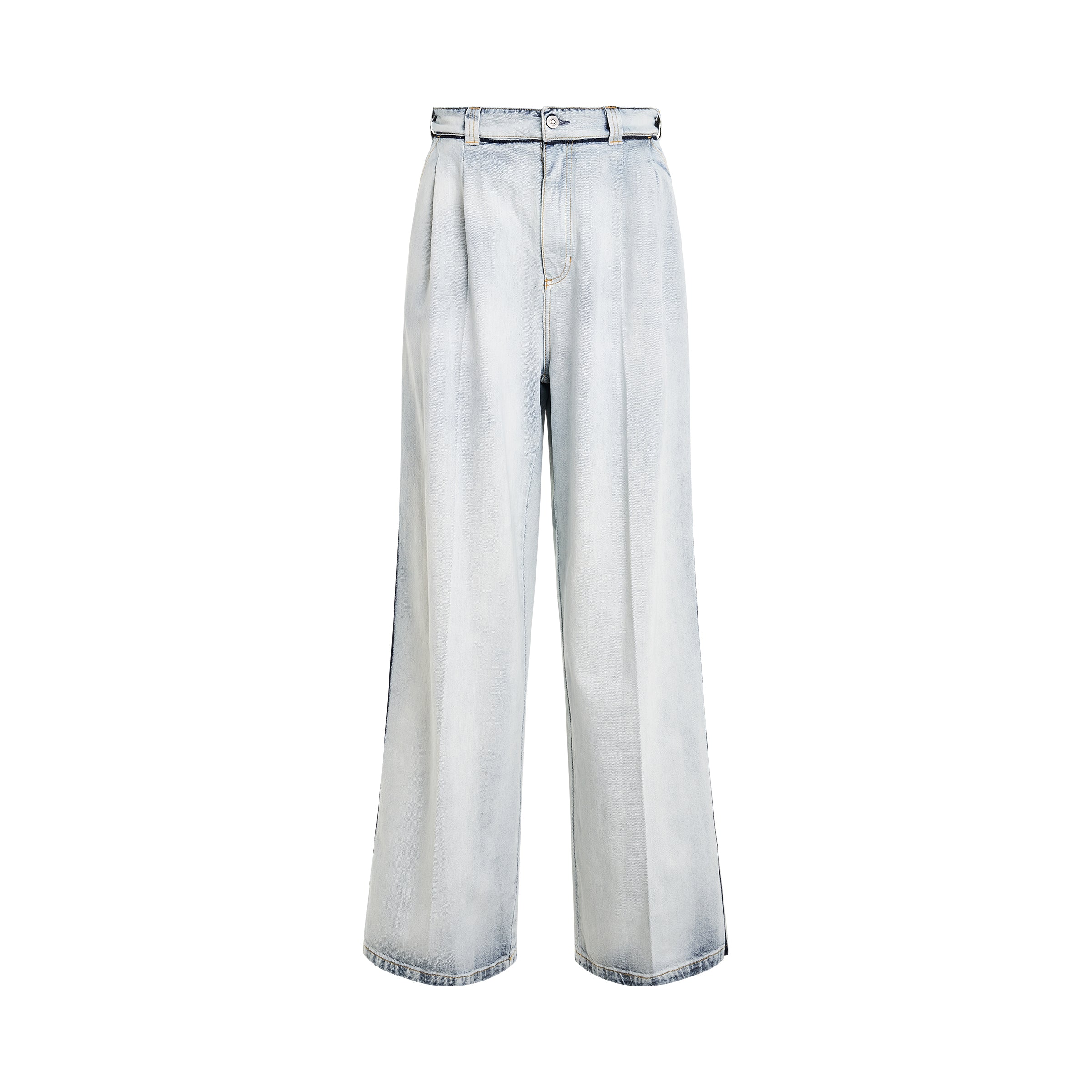 Japanese Denim Baggy Jeans in Icy Slip