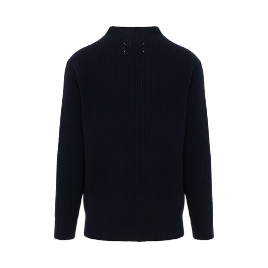 Donegal Classic Knit Sweater in Dark Blue