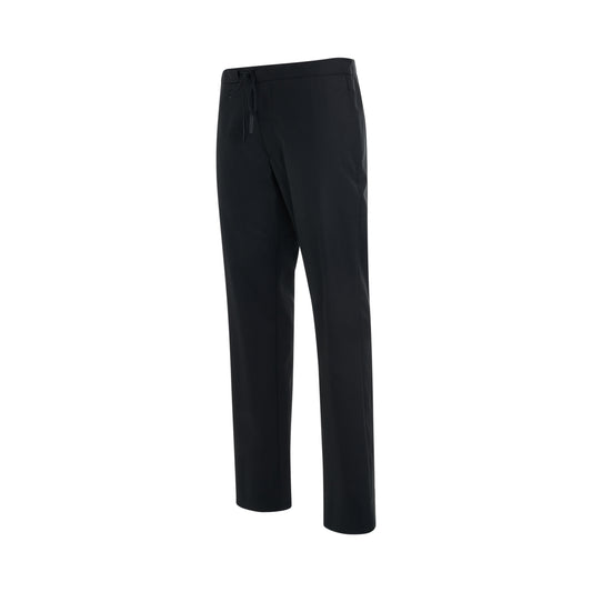 Drawstring Tailored Trouser in Black