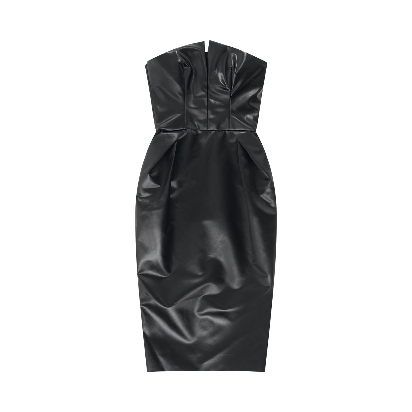 Cintzed Satin Dress in Black