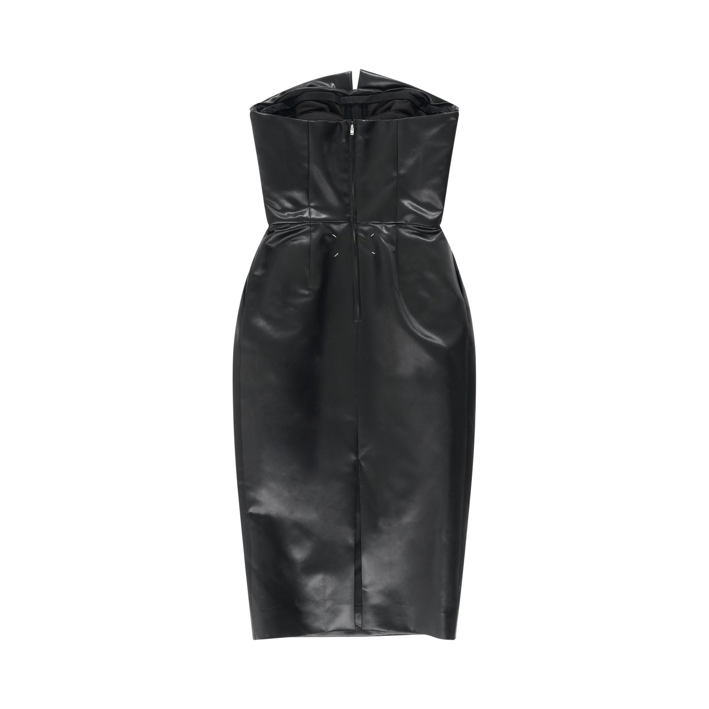 Cintzed Satin Dress in Black