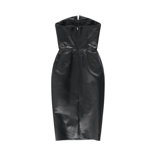 Cintzed Satin Dress in Black