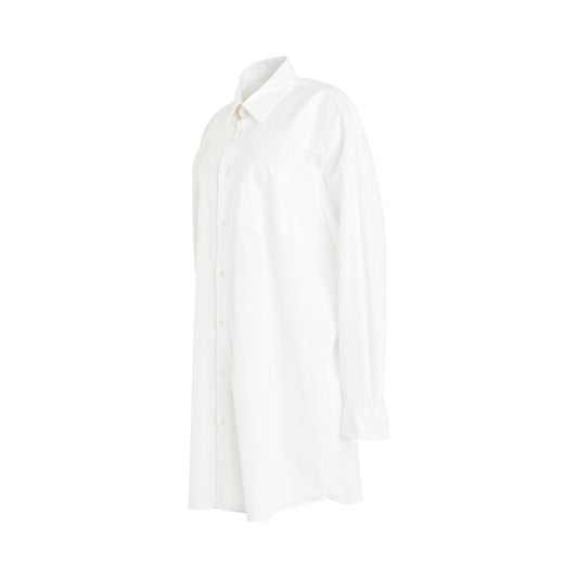 Long Sleeve Cotton Poplin Shirt in White