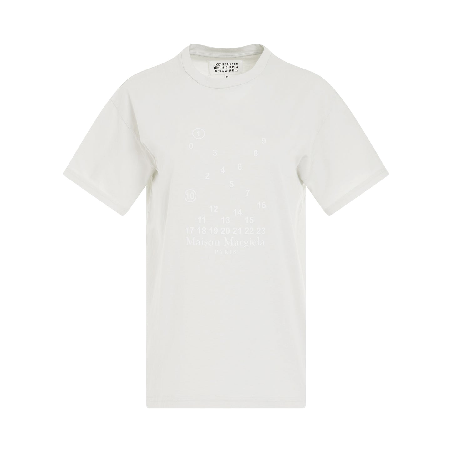 Scattered Numeric Logo T-Shirt in Off White