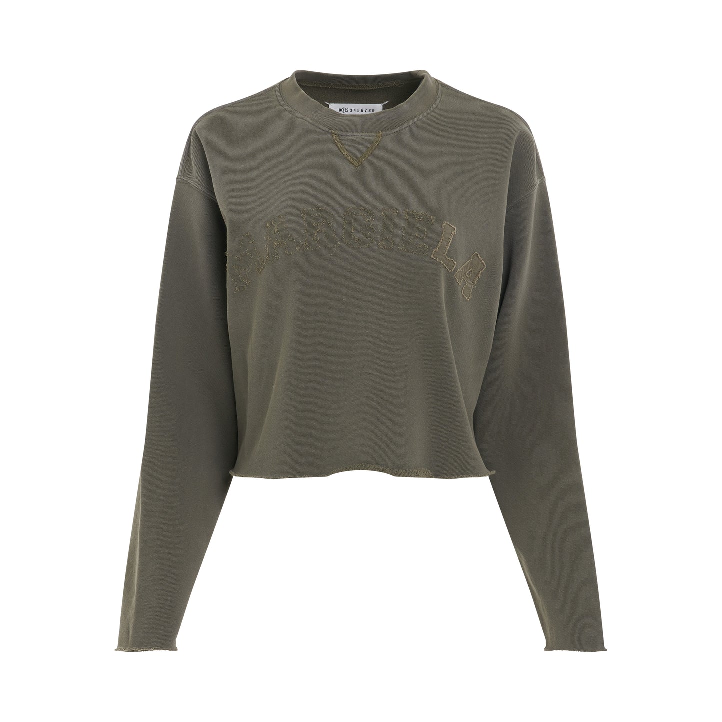 Memory Logo Cropped Sweatshirt in Olive