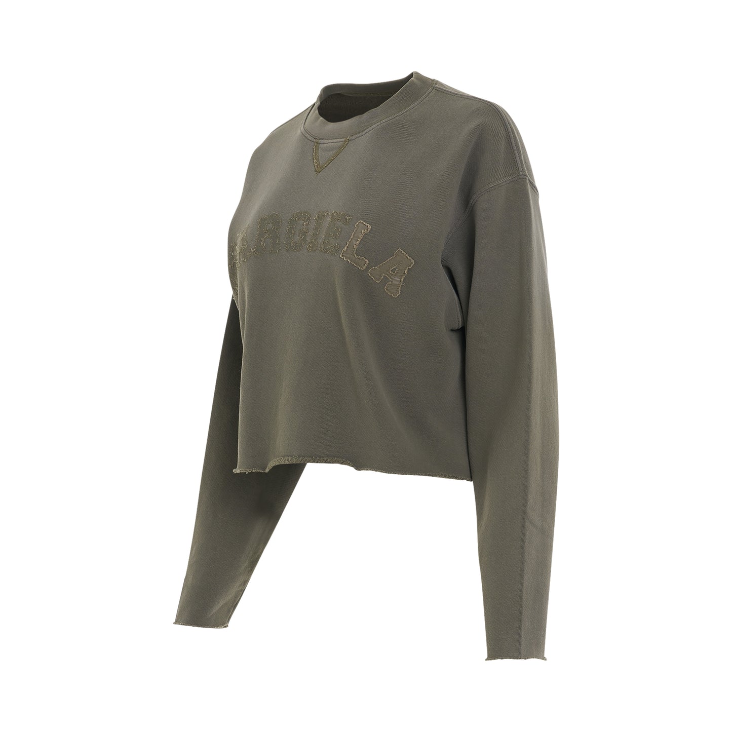 Memory Logo Cropped Sweatshirt in Olive