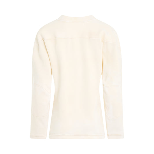 Rib Cotton Logo Sweatshirt in Off White