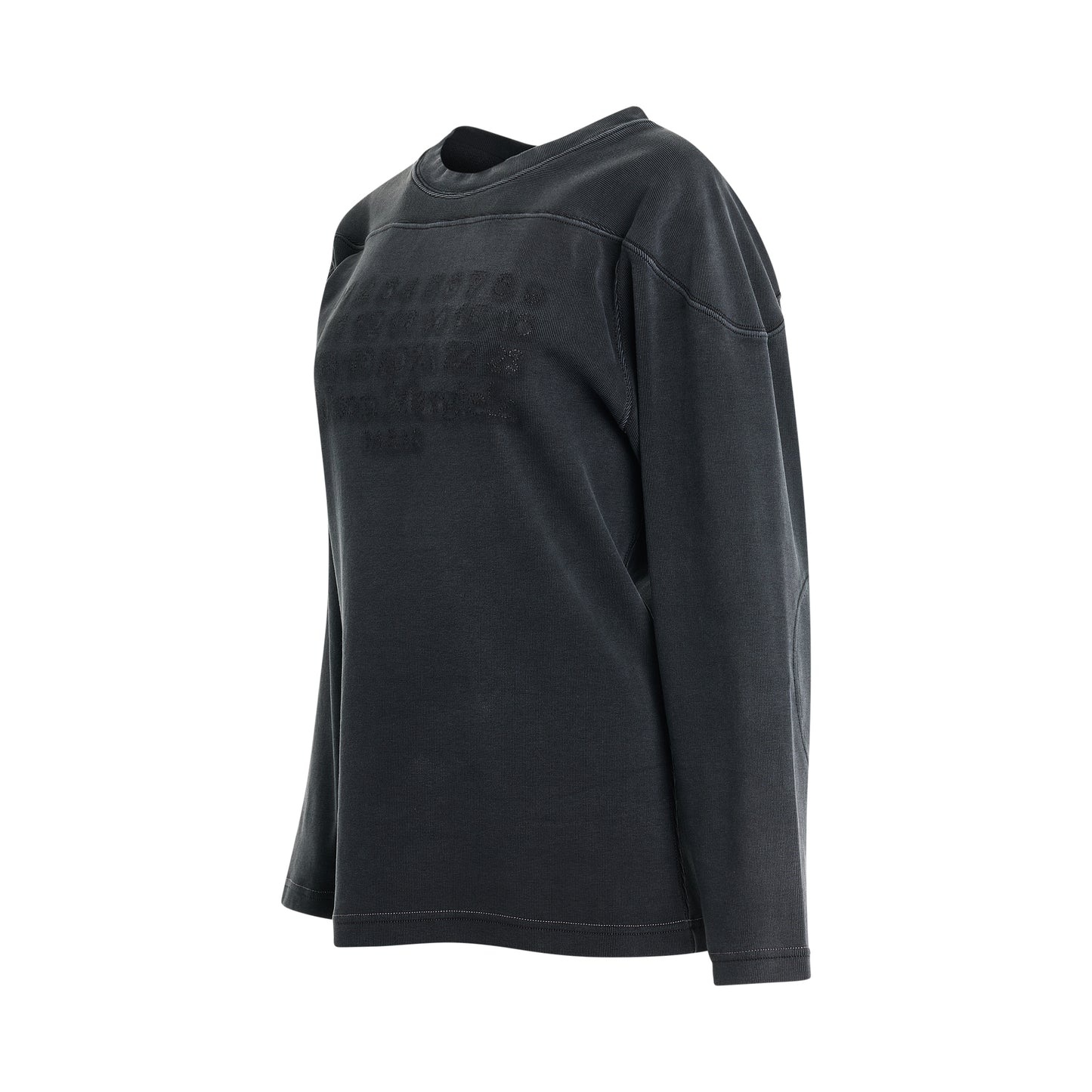 Rib Cotton Logo Sweatshirt in Black