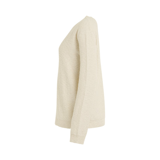 Nostalgic Boucle Knit Sweater in Beige