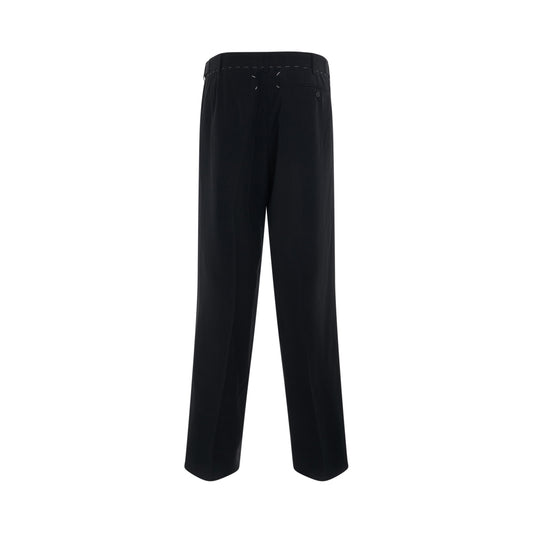 Drawstring Cotton Pants in Black