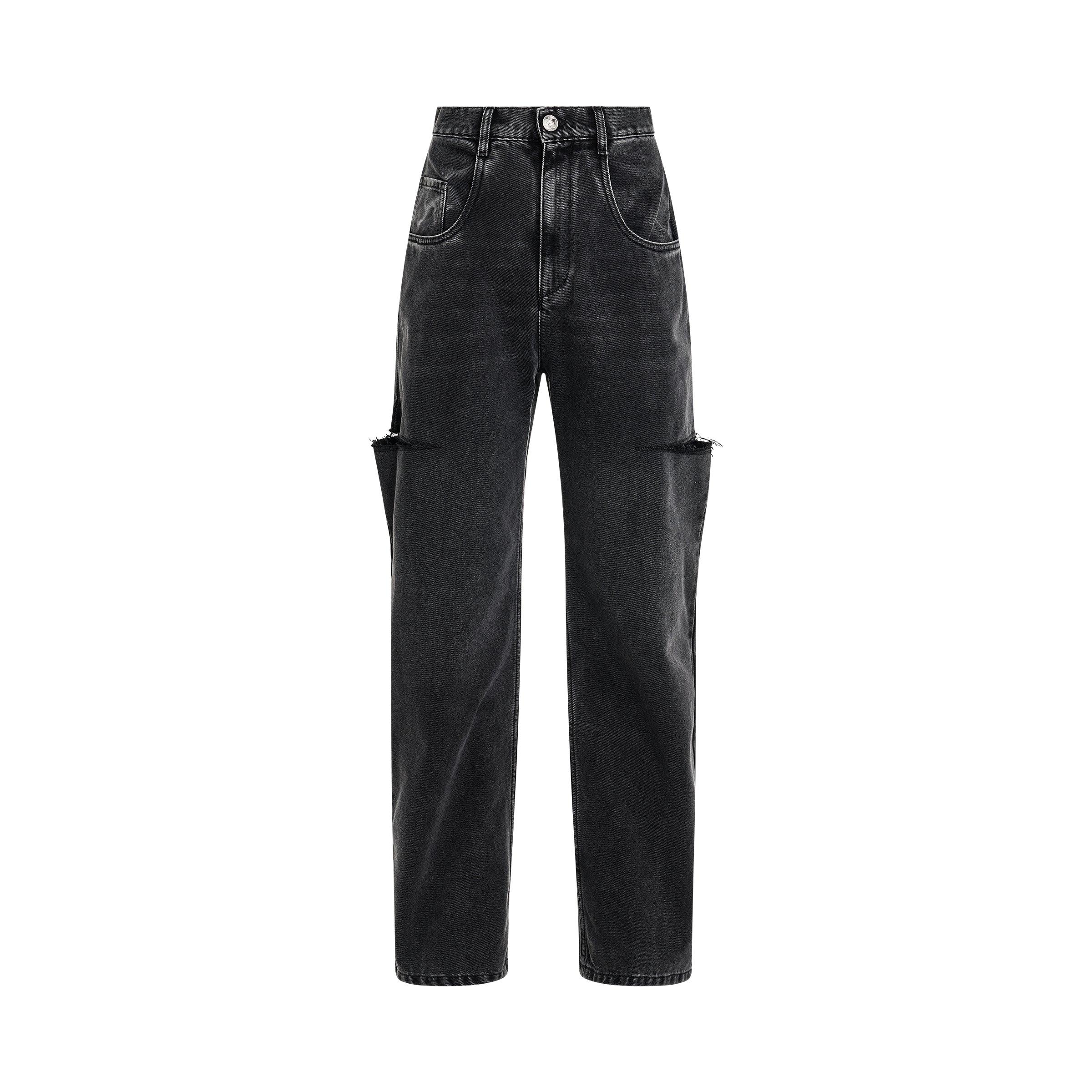 5 Pockets Jeans in Washed Black