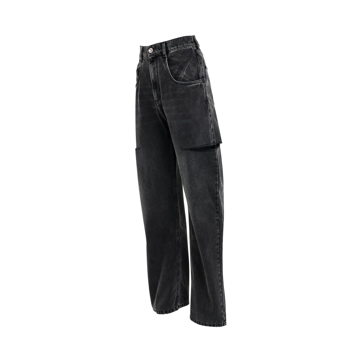 5 Pockets Jeans in Washed Black