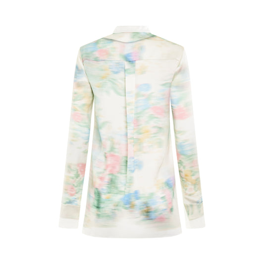 Blurred Print Shirt in White