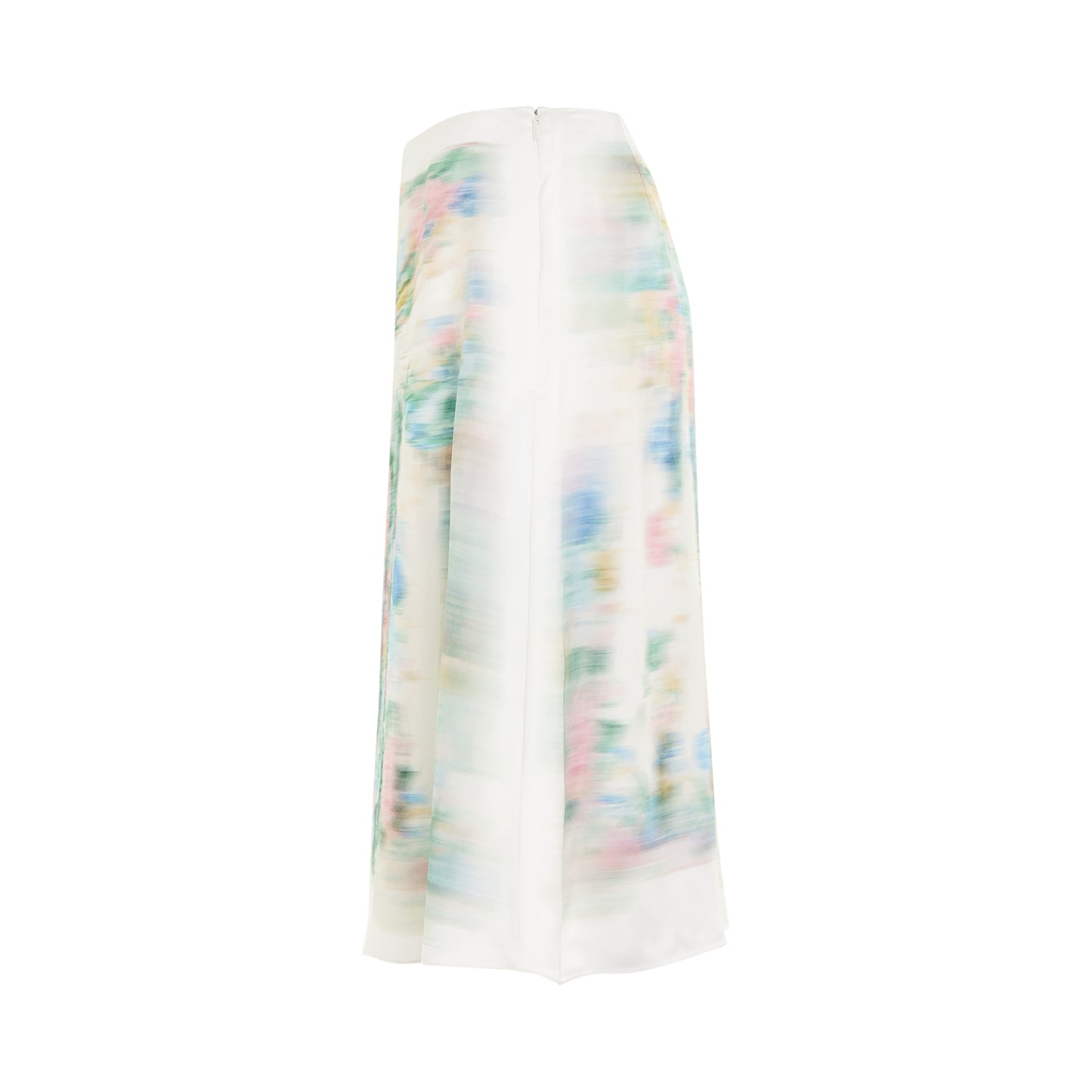 Blurred Print Skirt in White