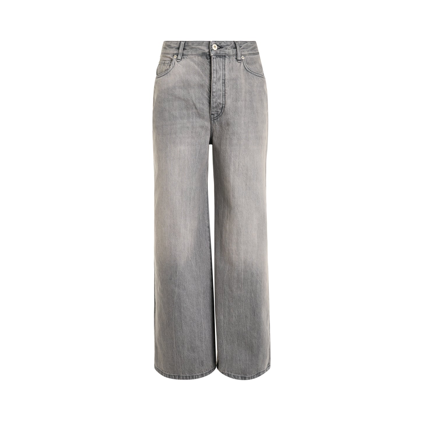 High Waisted Jeans in Grey Melange