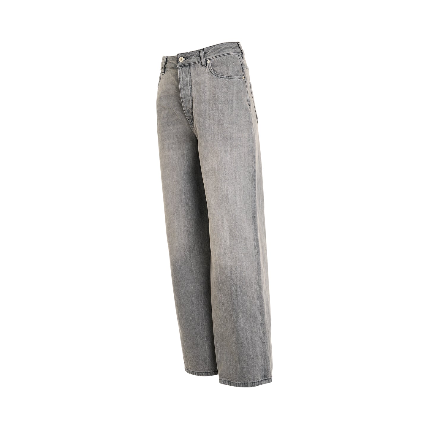 High Waisted Jeans in Grey Melange