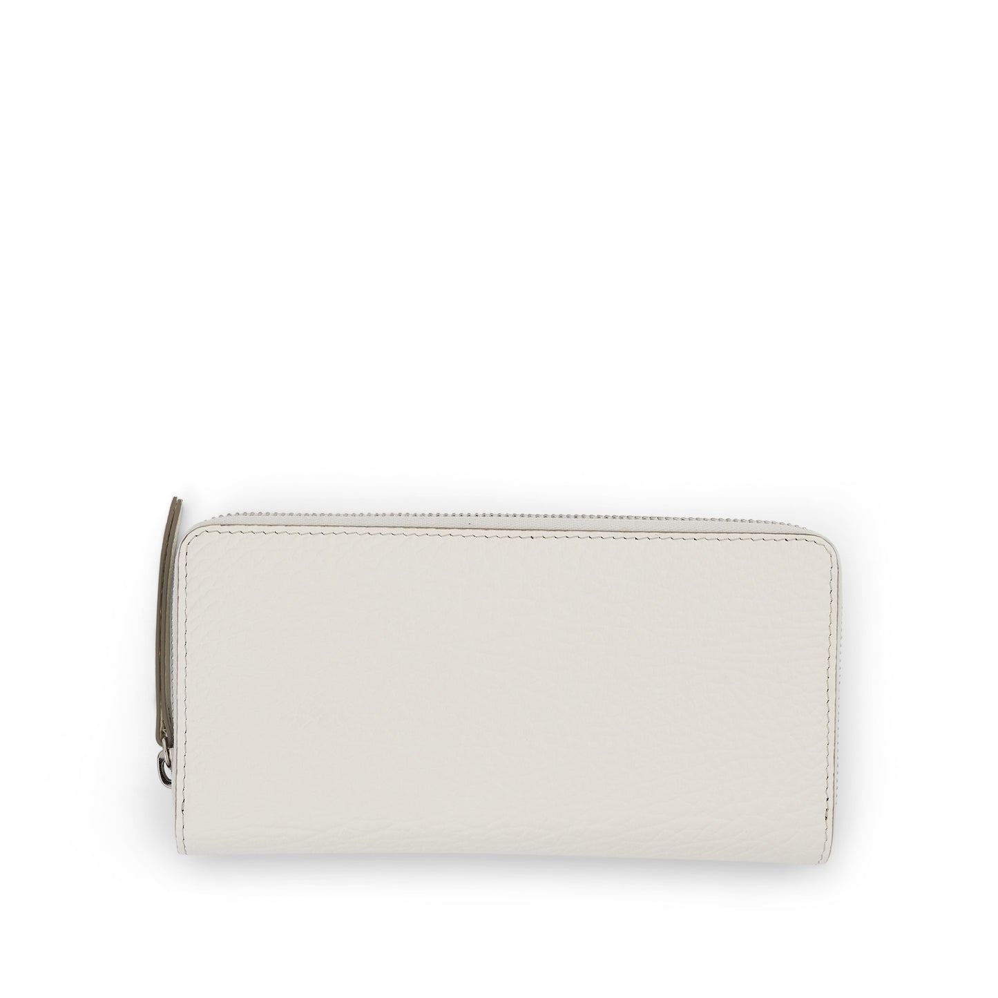 Four Stitches Zip Around Wallet in White