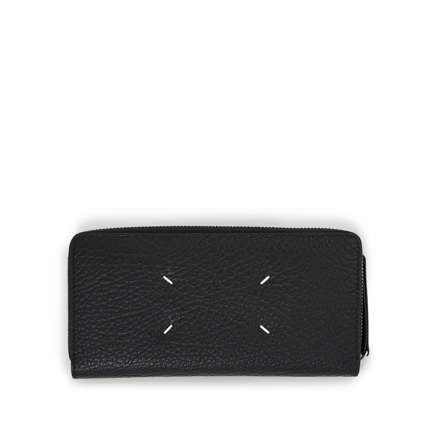 Four Stitches Zip Around Wallet in Black