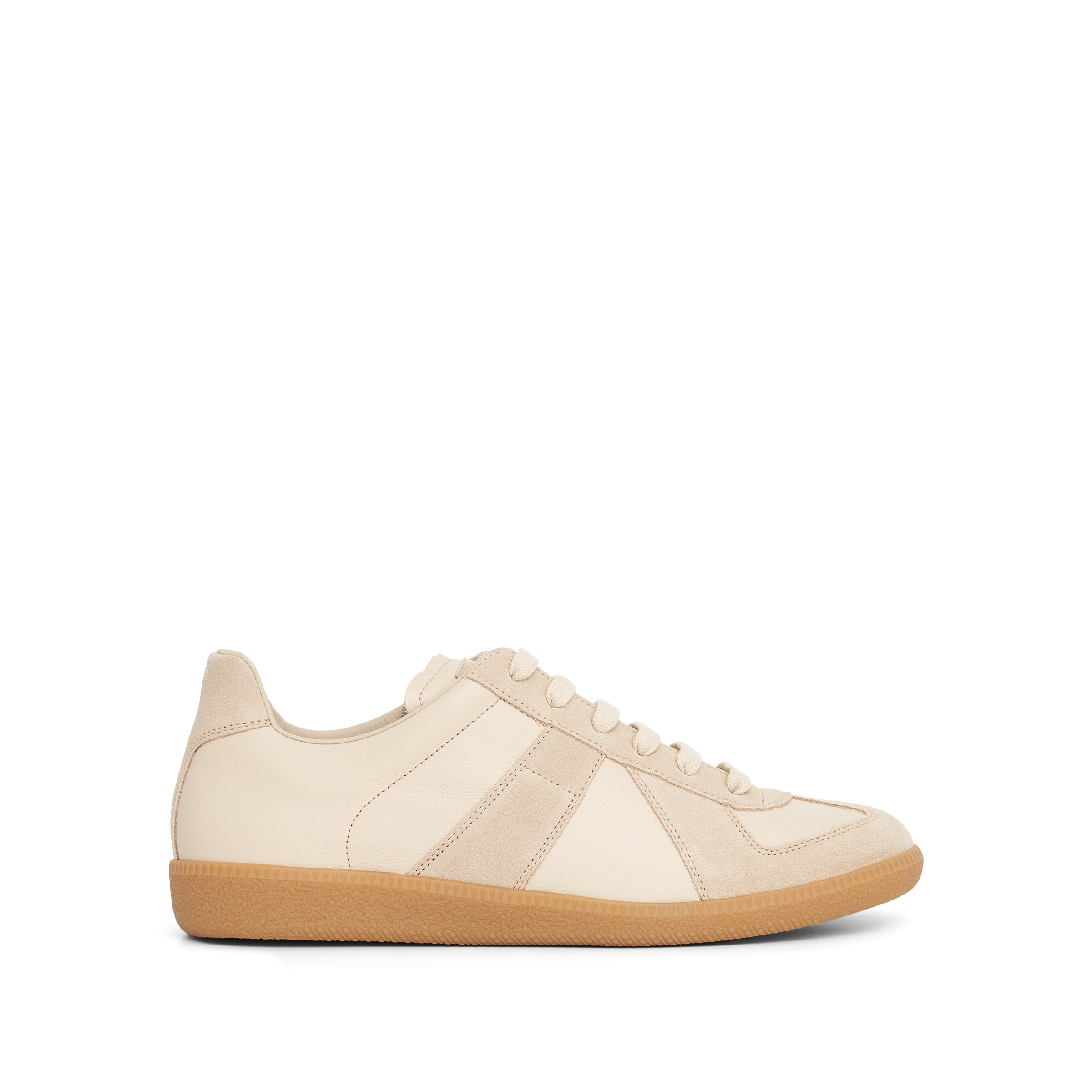 Replica Leather Sneaker in Lamb/Papyrus