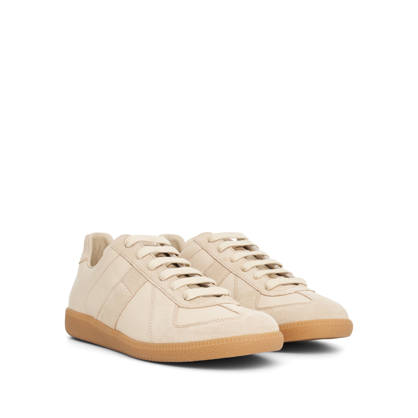 Replica Leather Sneaker in Lamb/Papyrus