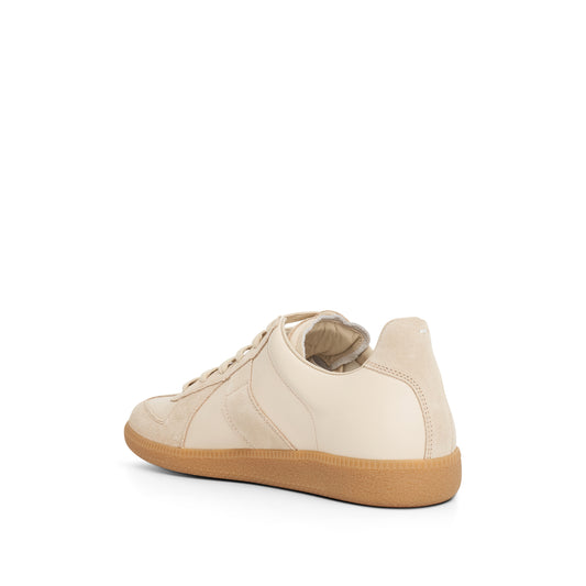 Replica Leather Sneaker in Lamb/Papyrus