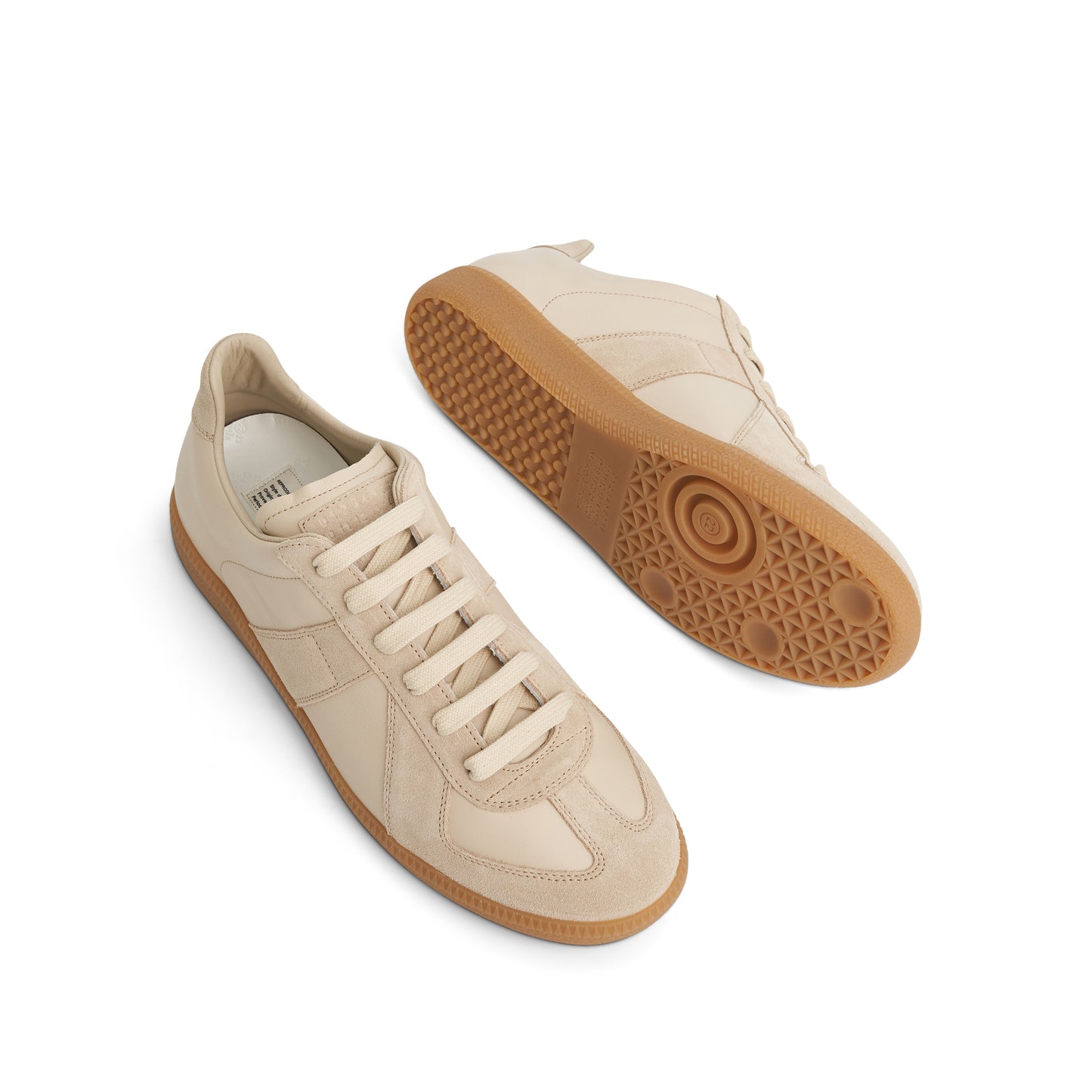 Replica Leather Sneaker in Lamb/Papyrus