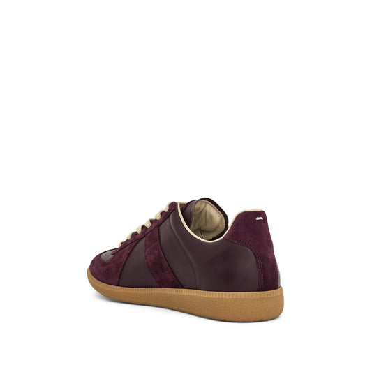 Replica Leather Sneaker in Merlot