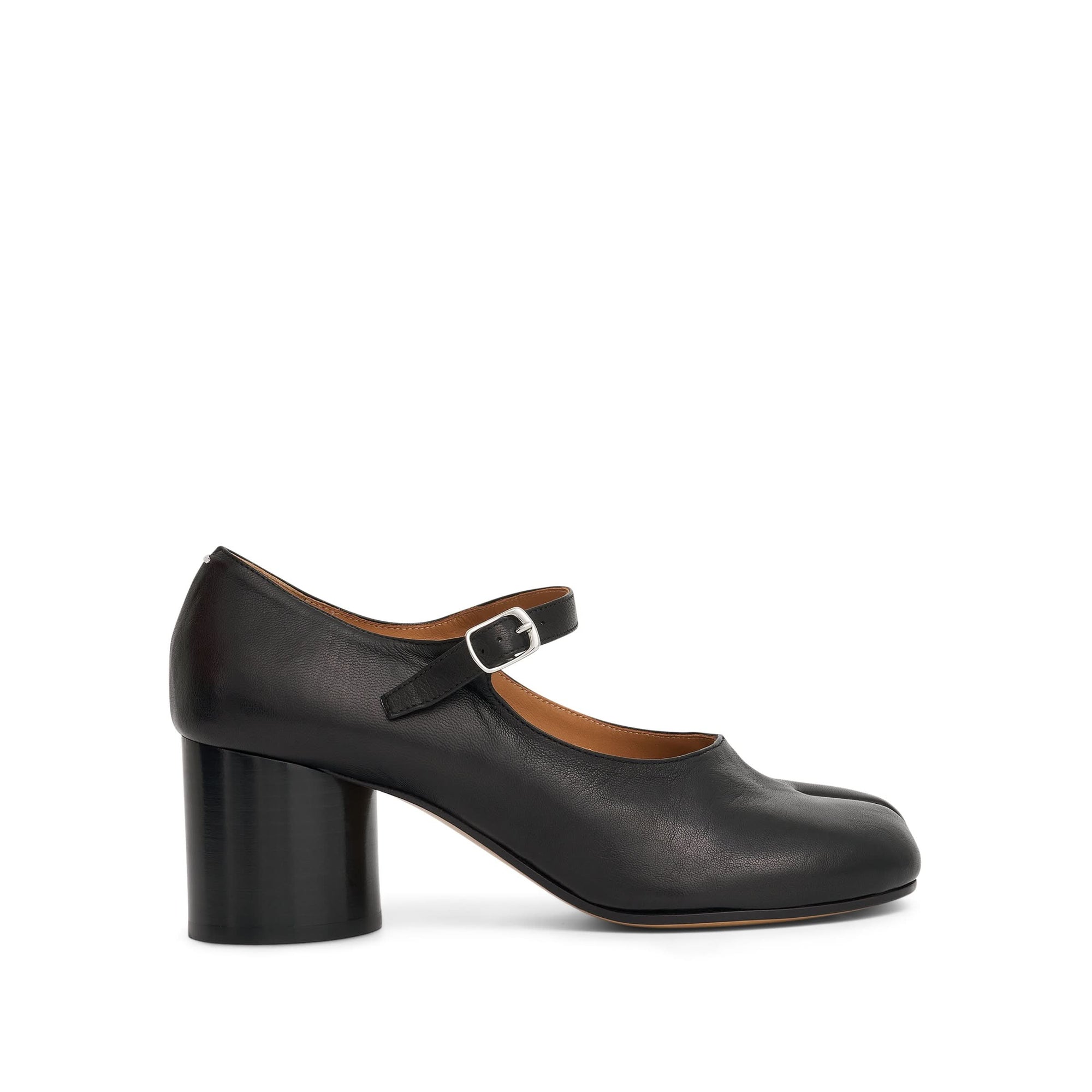 Tabi Mary Janes Heels in Black Side View | MAISON MARGIELA
