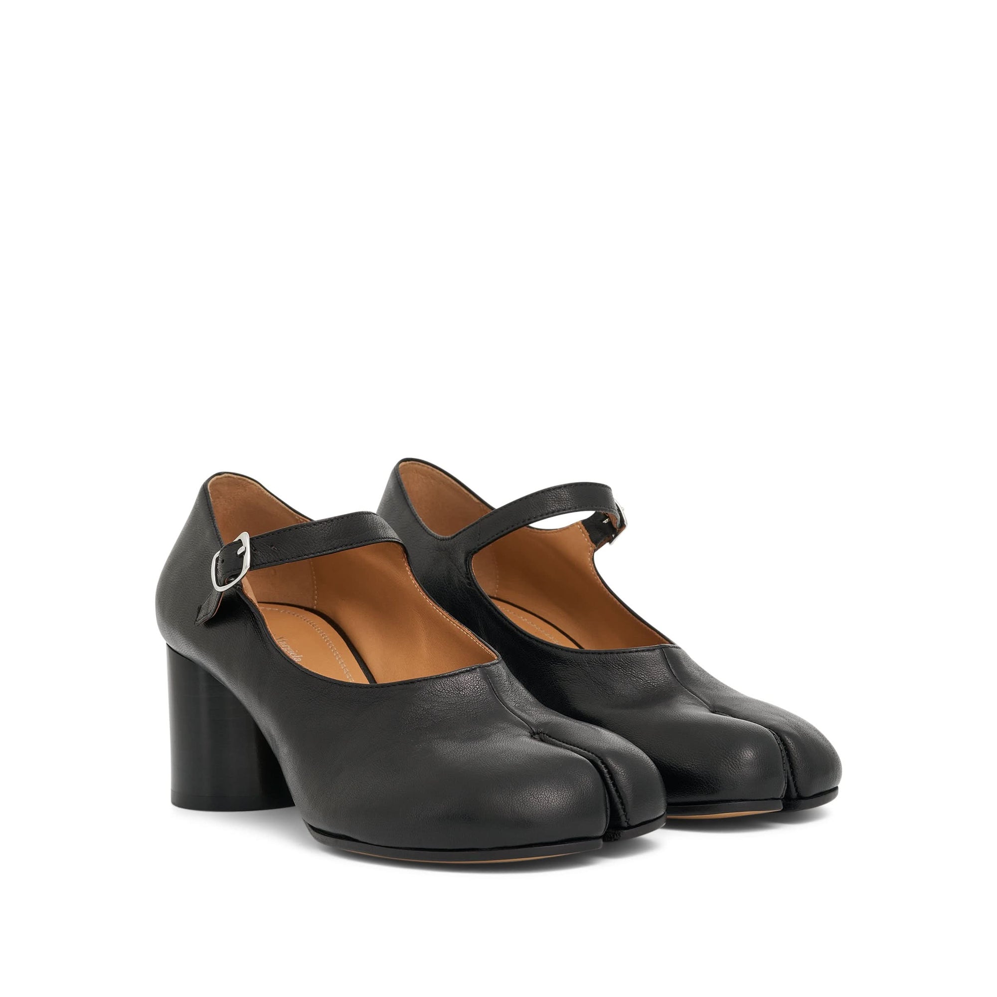 Tabi Mary Janes Heels in Black Front View | MAISON MARGIELA