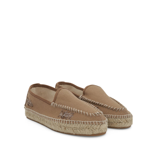 Embroidered Espadrilles in Chamois