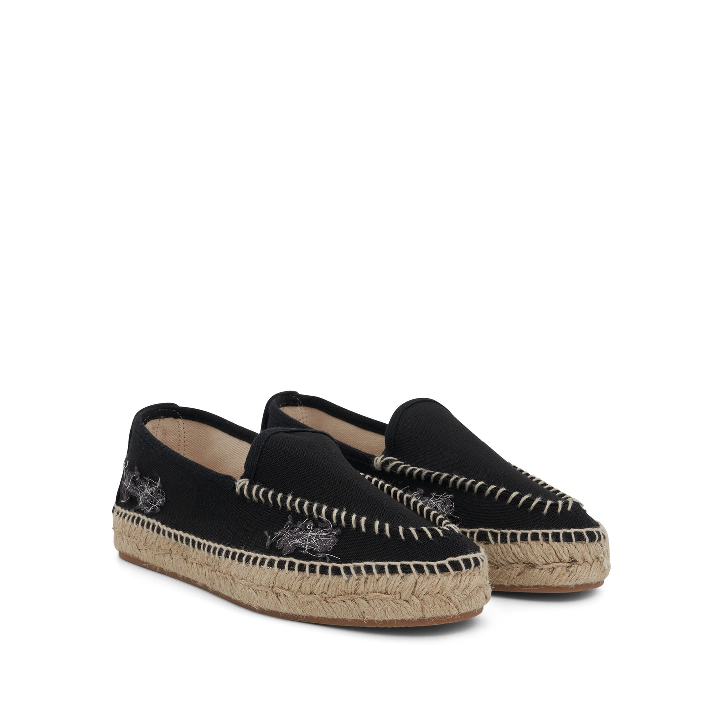 Embroidered Espadrilles in Black