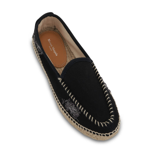 Embroidered Espadrilles in Black