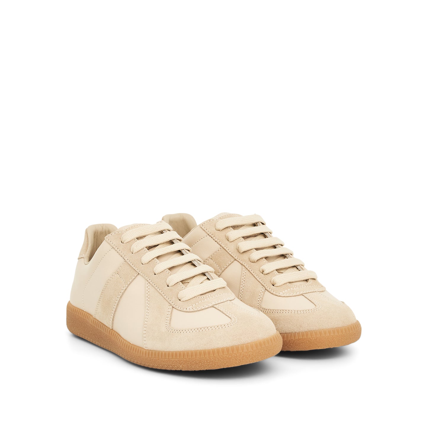 Replica Leather Sneaker in Lamb/Papyrus