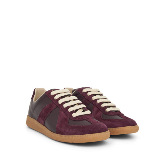 Replica Leather Sneaker in Merlot